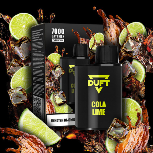 Электронная сигарета DUFT 7000 затяжек - Cola Lime (Кола Лайм)