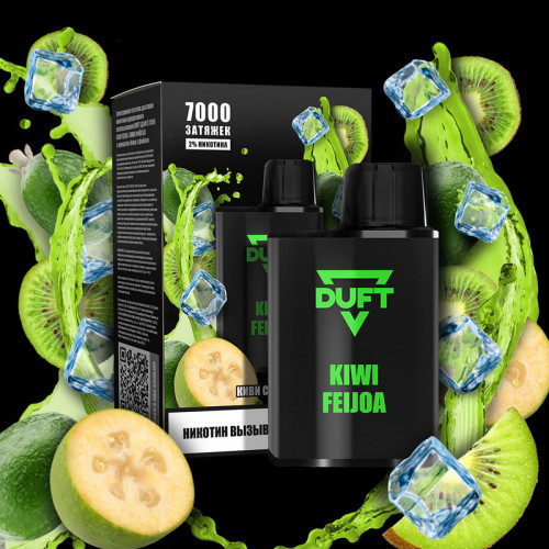 Электронная сигарета DUFT 7000 затяжек - Kiwi Feijoa (Киви Фейхоа)