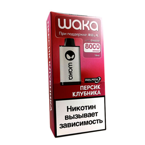 Электронная сигарета Waka DM 8000 затяжек - Peach Strawberry (Персик Клубника)