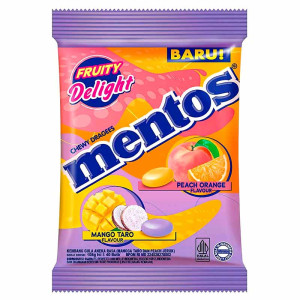 Жевательные конфеты Mentos - Peach-Orange & Mango-Taro (Манго персик апельсин) 121г
