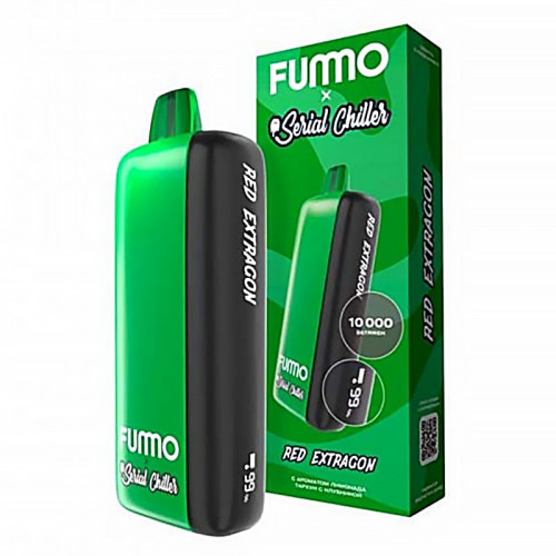 Электронная сигарета Fummo INDIC SERIAL CHILLER 10000 затяжек - Лимонад тархун с клубникой