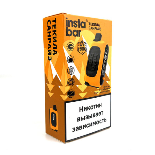 Электронная сигарета PLONQ INSTABAR 15000 затяжек - Текила Санрайз