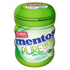 Жевательные конфеты Mentos Pure Fresh Лайм Жев.резинка банка 60г