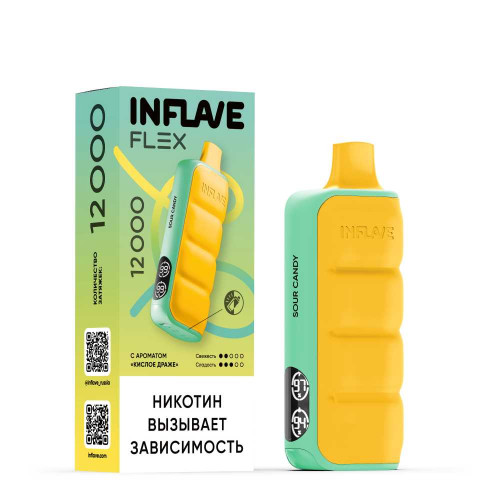 Электронная сигарета INFLAVE FLEX 12000 затяжек - Кислое драже