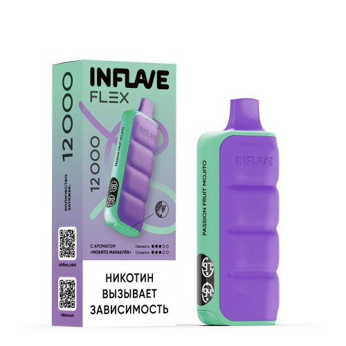 Электронная сигарета INFLAVE FLEX 12000 затяжек - Мохито Маракуйя