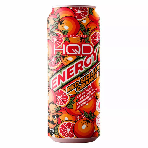 Энергетический напиток HQD Energy -  Red Sicilian Orange (Красный сицилийский апельсин) 450мл