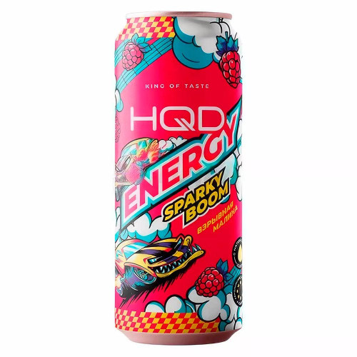 Энергетический напиток HQD Energy - Sparky Boom (Взрывная малина) 450мл