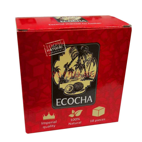 Кокосовый уголь для кальяна Ecocha 18шт 25мм