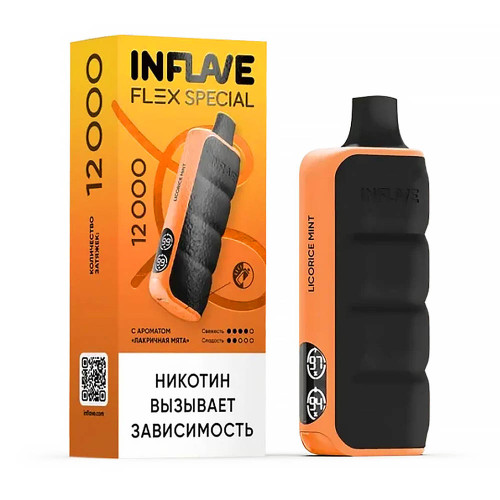 Электронная сигарета INFLAVE FLEX 12000 затяжек - Лакричная мята