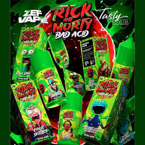 Жидкость Rick & Morty Bad Acid EXTRA HARD - Raspberry Currant (Малина Смородина) 30мл 20мг