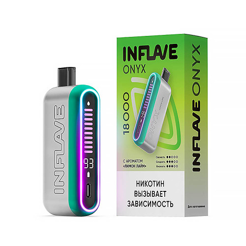 Электронная сигарета INFLAVE ONYX 18000 затяжек - Лимон Лайм