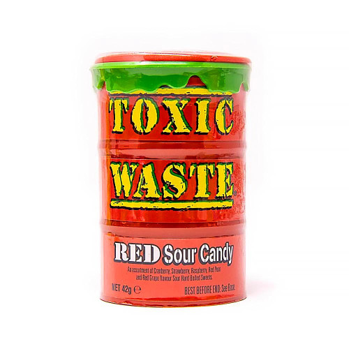 Жевательные конфеты Toxic Waste - Red Sour Candy 42г
