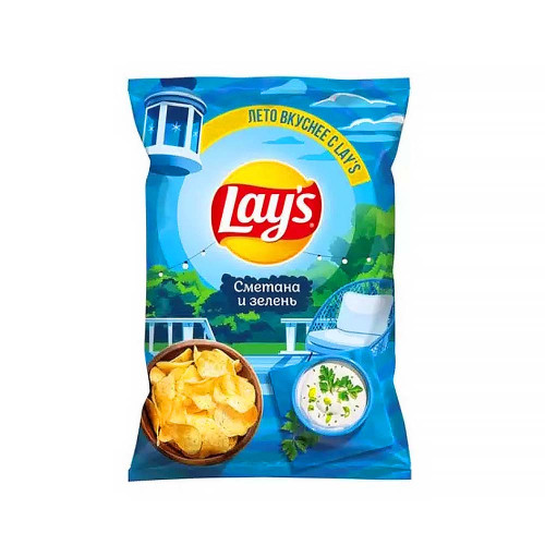 Чипсы Lay s - Сметана Зелень 140г