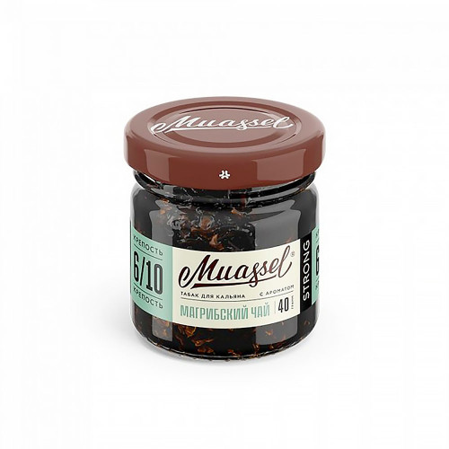 Табак Muassel Strong 40г - Магрибский чай (Зеленый чай Мята)