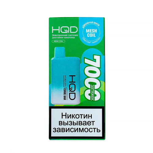 Электронная сигарета HQD Cuvie BAR 7000 затяжек - Двойная мята