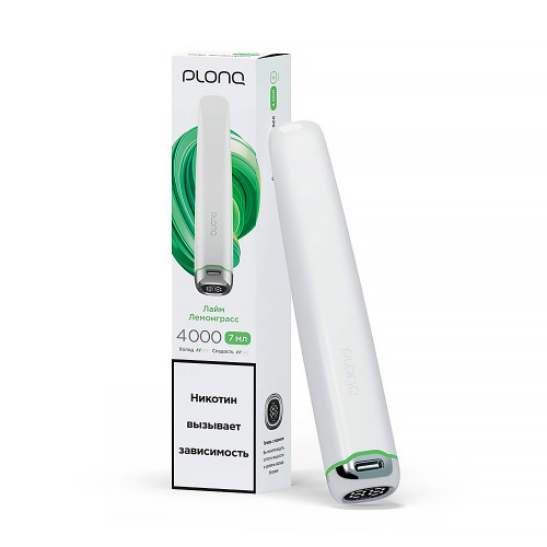 Электронная сигарета PLONQ PLUS PRO 4000 затяжек - Лайм Лемонграсс
