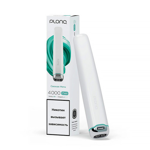 Электронная сигарета PLONQ PLUS PRO 4000 затяжек - Свежая мята