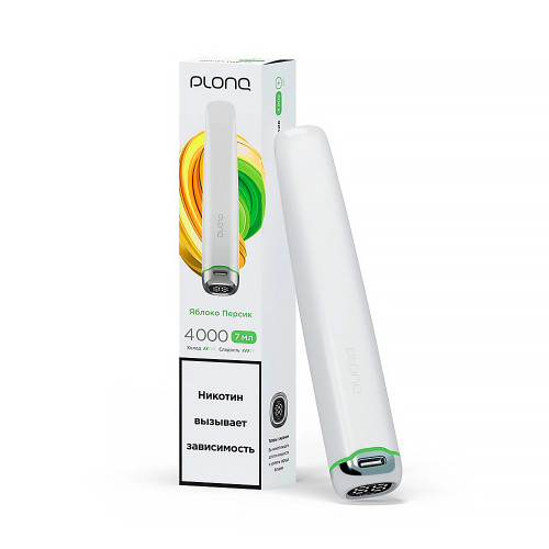 Электронная сигарета PLONQ PLUS PRO 4000 затяжек - Яблоко Персик