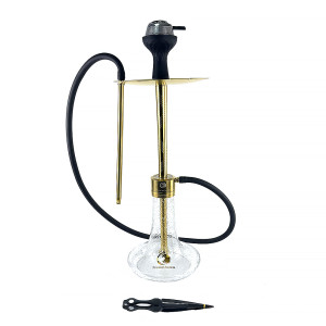 Кальян Seven Star - E-100B-SS GOLD LIGHT GLASS (Светящаяся колба) 67см (Полный комплект)