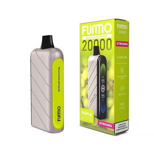 Электронная сигарета FUMMO Nova Strong 20000 затяжек - Зеленый виноград