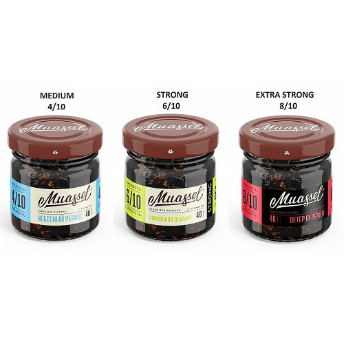 Табак Muassel Strong 40г - Небесный релакс (Малина Смородина Цитрус)