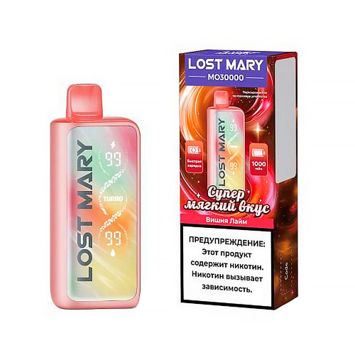 Электронная сигарета LOST MARY MO 30000 затяжек - Вишня Лайм