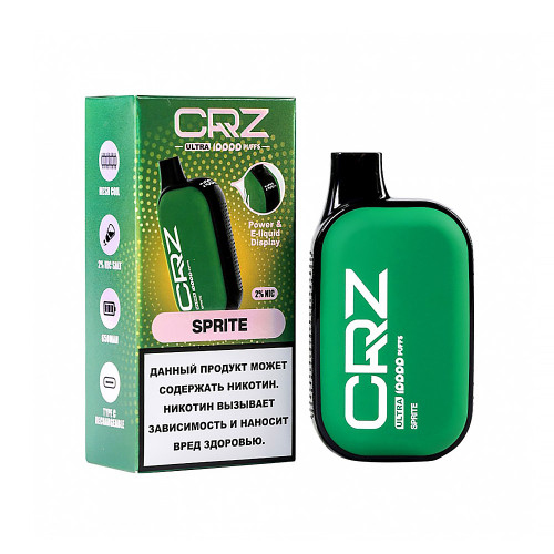 Электронная сигарета CRZ ULTRA 10000 затяжек - Спрайт (Sprite)