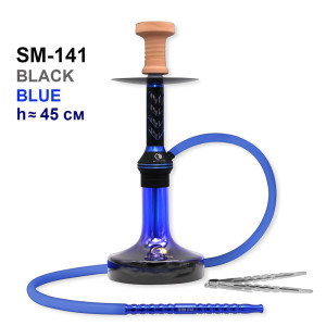 Кальян Seven Star - SM-141 Black - Blue - 45см (Полный комплект)