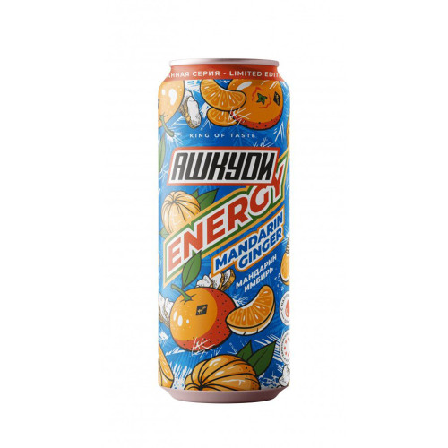 Энергетический напиток Ашкуди (HQD) ENERGY Mandarin Ginger 0,45л
