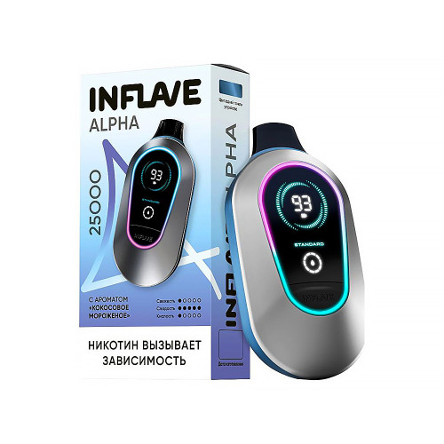 Электронная сигарета INFLAVE ALPHA 25000 затяжек - Кокосовое мороженое