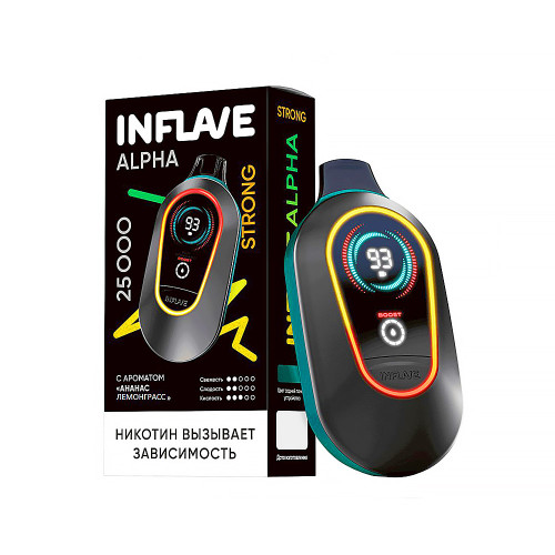 Электронная сигарета INFLAVE ALPHA STRONG 25000 затяжек - Ананас Лемонграсс