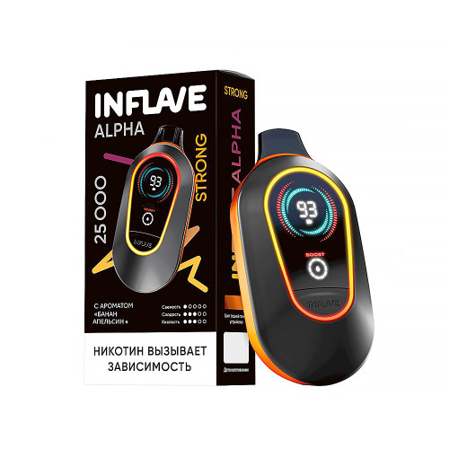 Электронная сигарета INFLAVE ALPHA STRONG 25000 затяжек - Банан Апельсин