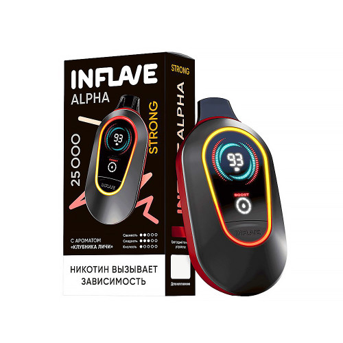 Электронная сигарета INFLAVE ALPHA STRONG 25000 затяжек - Клубника Личи
