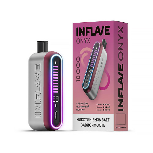 Электронная сигарета INFLAVE ONYX 18000 затяжек - Клубничный мохито