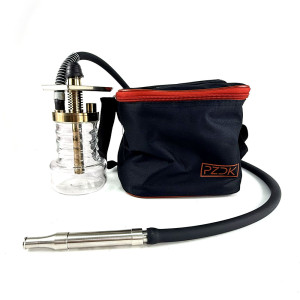 Кальян Pizduk Hookah - PRO GOLD Black-bag (Прозрачная колба) 20см