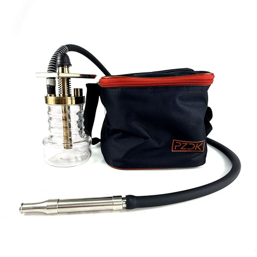 Кальян Pizduk Hookah - PRO GOLD Black-bag (Прозрачная колба) 20см