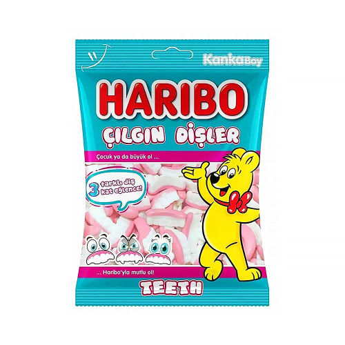 Жевательный Мармелад Haribo - Teeth (Сливки Клубника) 80г