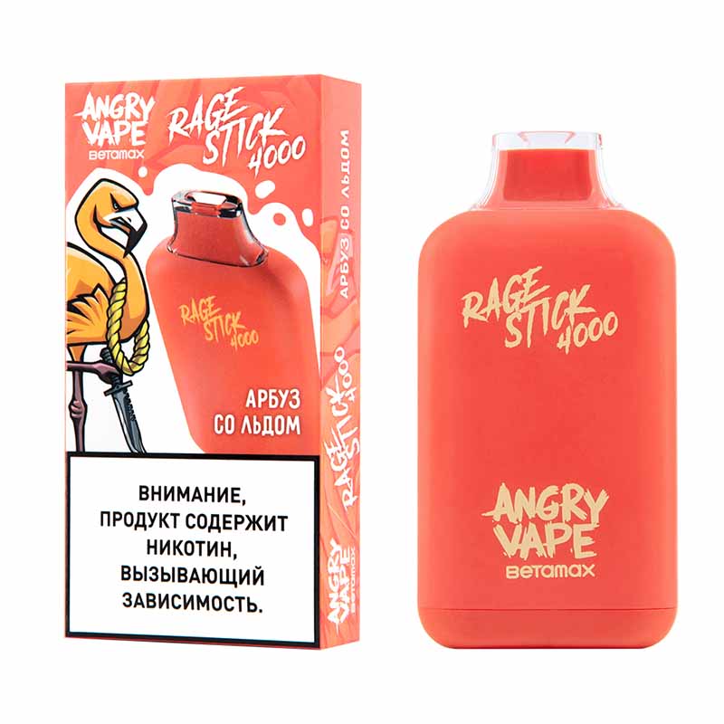 Электронная сигарета  ANGRY VAPE RAGE STICK 4000 - Арбуз со льдом