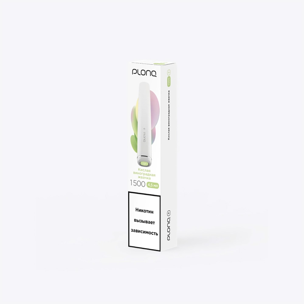 Электронная сигарета PLONQ PLUS 1500 - Кислая виноградная жвачка
