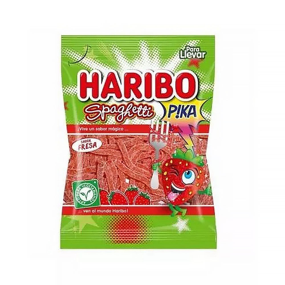 Жевательный Мармелад Haribo - Spaghetti Fresa Pika (Клубничное кислое спагетти) 75г